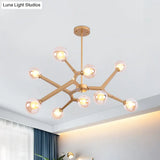 Modern Bubble Glass Ceiling Chandelier With 5/9 Lights - Elegant Luminaire Lighting In Black/Gold