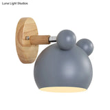 Modern Cartoon Animal Sconce Wall Light For Child Bedroom - Metal Lamp