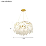 Modern Cascade Clear Bubble Crystal Chandelier With 6 Lights And Iron Arm Suspension
