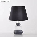 Modern Ceramic Nightstand Lamp - Contemporary Stone Shape Design | Black/Grey & White 1 Light