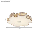Modern Champagne Led Ceiling Light With Square - Cut Crystals 16.5’/21.5’ Width