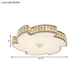 Modern Champagne Led Ceiling Light With Square - Cut Crystals 16.5’/21.5’ Width
