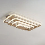Modern Champagne Loop Flush Mount Led Ceiling Light / 41’ Rectangle