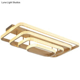 Modern Champagne Loop Flush Mount Led Ceiling Light