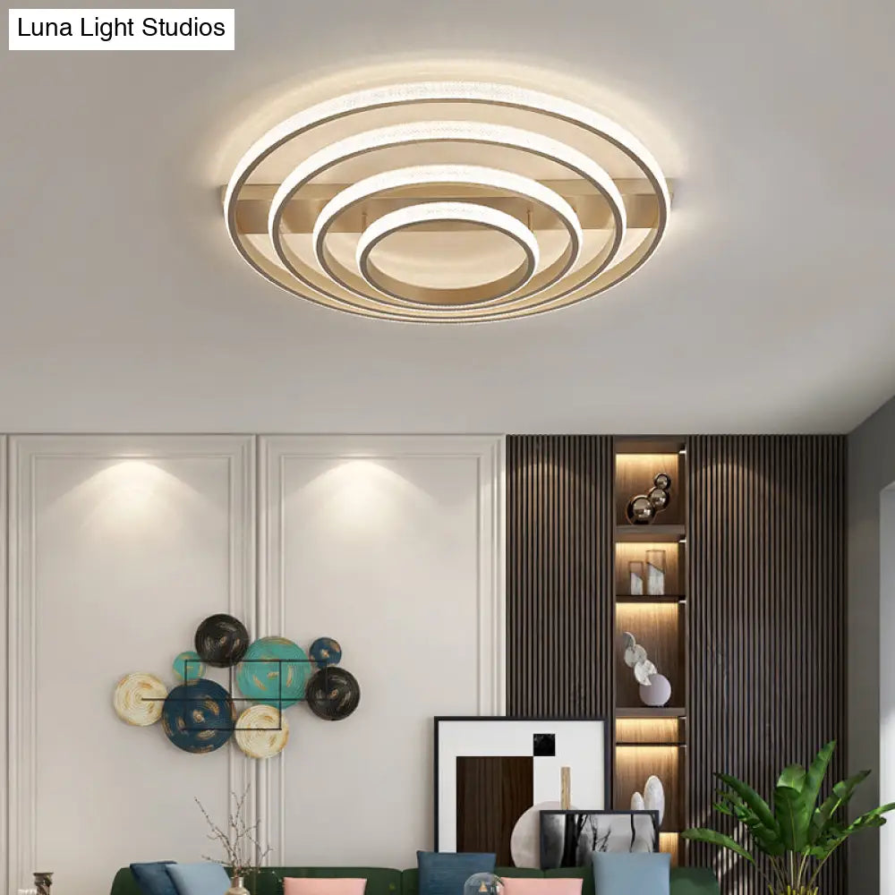 Modern Champagne Loop Flush Mount Led Ceiling Light
