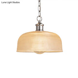Modern Chrome Clear Prismatic Glass Pendant Light Fixture 1-Light Dome Design