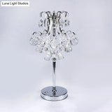 Modern Chrome Crystal Orb Led Table Lamp For Living Room Nightstand