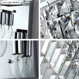 Modern Chrome Crystal Prism Sconce Lighting - Wall Mounted Lamp For Corridors