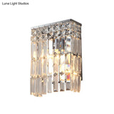 Modern Chrome Crystal Prism Sconce Lighting - Wall Mounted Lamp For Corridors
