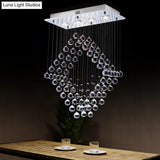 Modern Chrome Diamond Flush Ceiling Light Crystal Orb Led Mount Lamp For Dining Room