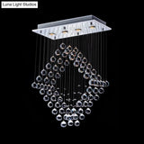 Modern Chrome Diamond Flush Ceiling Light Crystal Orb Led Mount Lamp For Dining Room