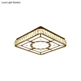 Modern Chrome Flush Mount Ceiling Light With Crystal Led & Artistic Heart Design