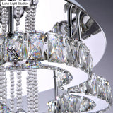 Modern Chrome Flush Mount Light With K9 Crystal For Living Room Ceiling