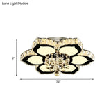 Modern Chrome Led Ceiling Lamp With Crystal Orb Bloom For Bedroom - 18’/26’ Diameter