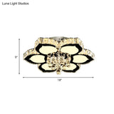 Modern Chrome Led Ceiling Lamp With Crystal Orb Bloom For Bedroom - 18’/26’ Diameter