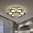 Modern Chrome Led Ceiling Lamp With Crystal Orb Bloom For Bedroom - 18’/26’ Diameter / 18’
