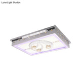 Modern Chrome Led Crystal Ceiling Light Fixture With Elegant Rectangle/Round Pattern