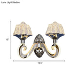 Modern Chrome Wall Lamp With Clear Crystal Accent And Luminous Arm