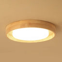 Modern Circle Semi Flush Mount Light Fixture - Stylish Acrylic Ceiling For Bedrooms Wood / 14.5’