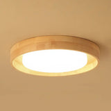 Modern Circle Semi Flush Mount Light Fixture - Stylish Acrylic Ceiling For Bedrooms Wood / 14.5’