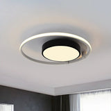 Modern Circular Acrylic Flush Ceiling Light: Stylish Black Finish 2/3 Lights Mount Fixture For