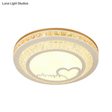 Modern Circular Flushmount Led Ceiling Light With Clear Crystal And Fun Patterns – Ideal For Bedroom