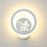 Modern Circular Sconce Lighting: Acrylic Led Wall Light Fixture In White For Living Room / F