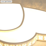 Modern Clear Acrylic Led Heart Ceiling Light In White For Foyer
