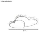 Modern Clear Acrylic Led Heart Ceiling Light In White For Foyer