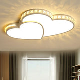 Modern Clear Acrylic Led Heart Ceiling Light In White For Foyer / 20.5’ Warm
