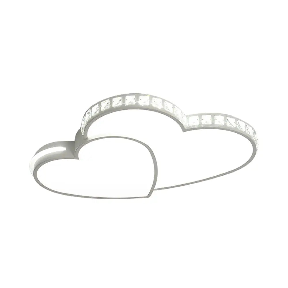 Modern Clear Acrylic Led Heart Ceiling Light In White For Foyer