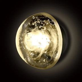 Modern Clear Bubble Crystal Wall Sconce Hemisphere - Warm/White Light For Hallway & Living Room /