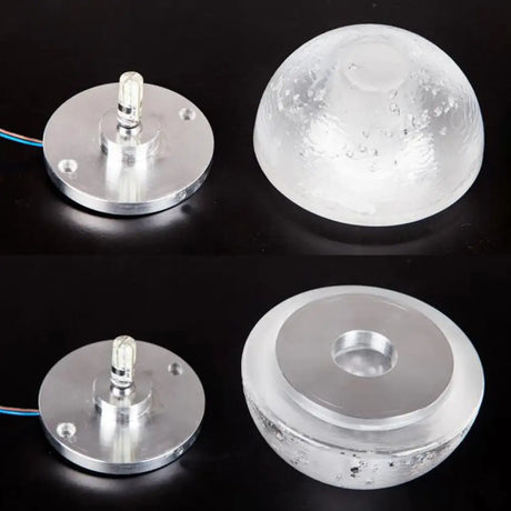 Modern Clear Bubble Crystal Wall Sconce Hemisphere - Warm/White Light For Hallway & Living Room
