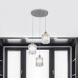 Modern Clear Crystal Cylinder Pendant Light With Chrome Finish - 3 Bulb Hanging Lamp Kit