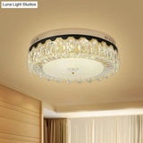 Modern Clear Crystal Flush - Mount Ceiling Lamp For Bedroom Led Light Fixture