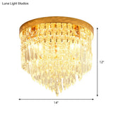 Modern Clear Crystal Flush Mount Ceiling Light With Dome/Cone/Tapered Shape - Ideal For Corridors