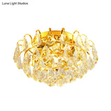 Modern Clear Crystal Flush Mount Ceiling Light With Dome/Cone/Tapered Shape - Ideal For Corridors