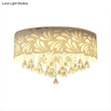 Modern Clear Crystal Flushmount Ceiling Light Fixture - 18/23.5/12.5’ Width 8/12 - Bulb/Led With