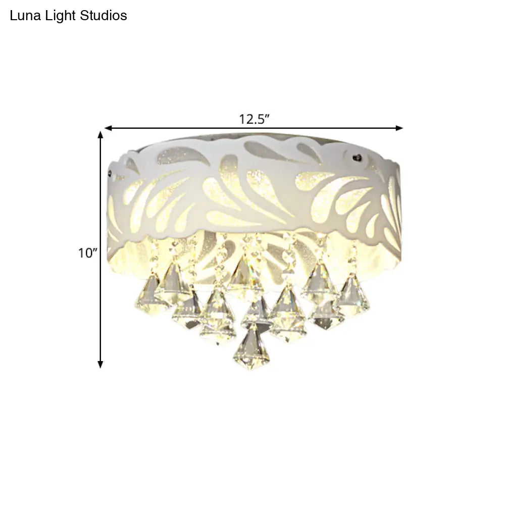 Modern Clear Crystal Flushmount Ceiling Light Fixture - 18/23.5/12.5’ Width 8/12 - Bulb/Led With