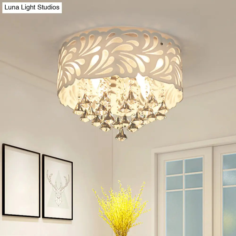 Modern Clear Crystal Flushmount Ceiling Light Fixture - 18/23.5/12.5’ Width 8/12 - Bulb/Led With