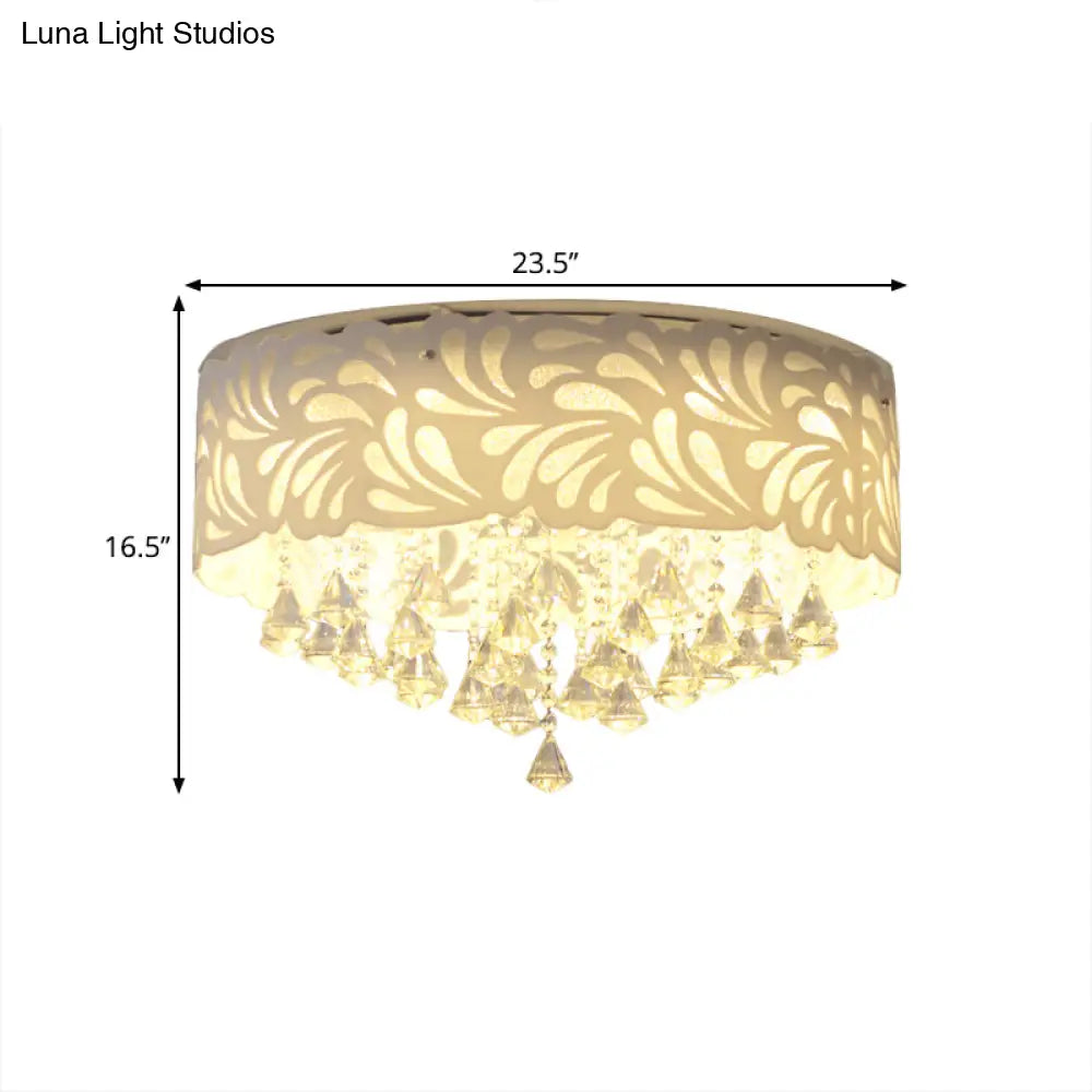 Modern Clear Crystal Flushmount Ceiling Light Fixture - 18/23.5/12.5’ Width 8/12 - Bulb/Led With