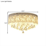 Modern Clear Crystal Flushmount Ceiling Light Fixture - 18/23.5/12.5’ Width 8/12 - Bulb/Led With