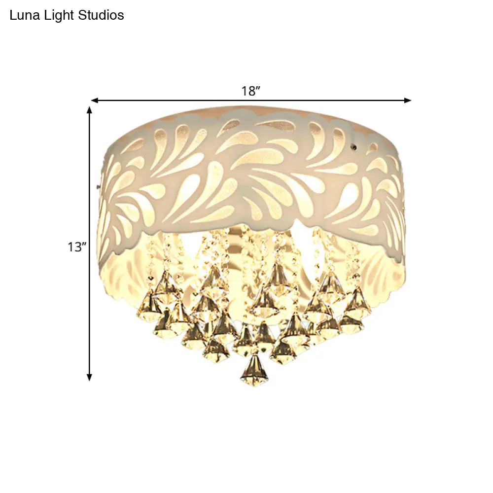 Modern Clear Crystal Flushmount Ceiling Light Fixture - 18/23.5/12.5’ Width 8/12 - Bulb/Led With