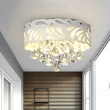 Modern Clear Crystal Flushmount Ceiling Light Fixture - 18/23.5/12.5’ Width 8/12 - Bulb/Led With