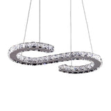 Modern Clear Crystal Led Chandelier For Dining Room - Geometry Frame Pendant Light / B