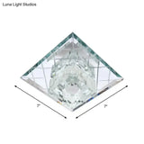 Modern Clear Crystal Led Flush Mount Lamp - Chrome Finish