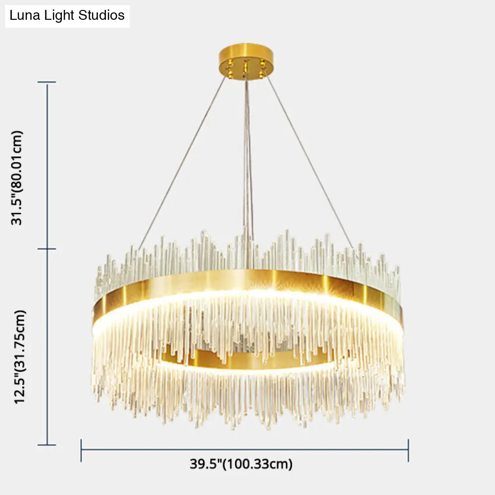 Modern Clear Crystal Pendant Led Suspension Lamp For Dining Table