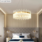 Modern Clear Crystal Pendant Led Suspension Lamp For Dining Table