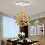 Modern Clear Crystal Sphere Flush Light - 16/19.5 W Nickel Ceiling Fixture With 9 Lights Dining Room