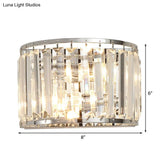 Modern Clear Crystal Wall Mounted Light 2-Bulb Chrome Finish Lamp